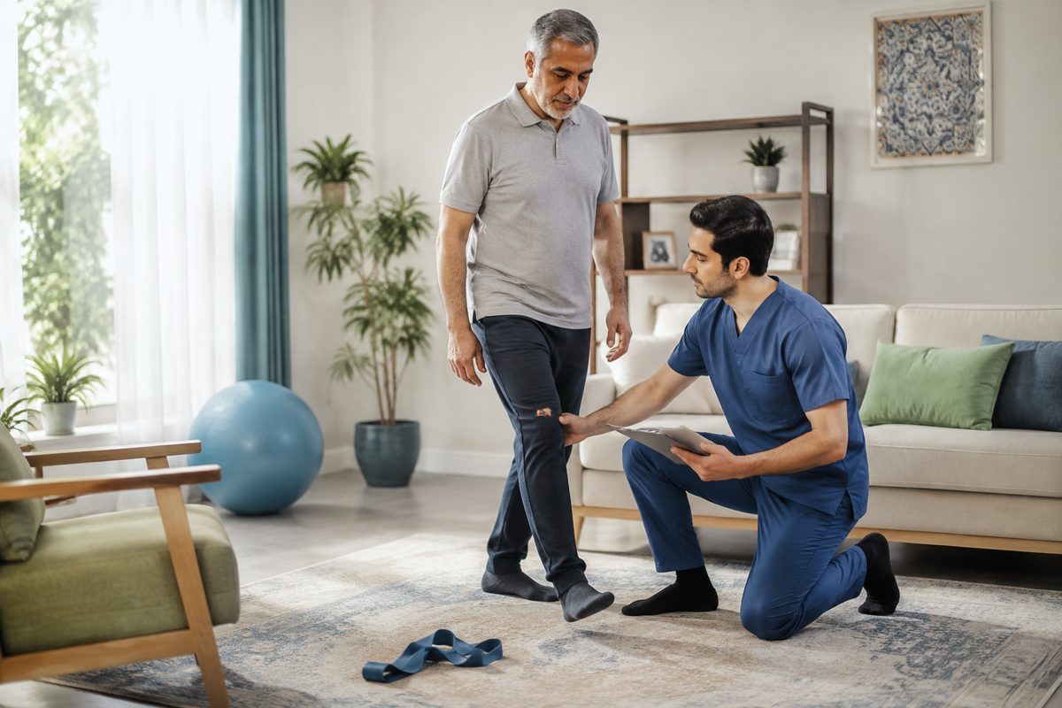 ارزیابی عملکردی بیمار در منزل توسط فیزیوتراپیست در فردیس و کرج
